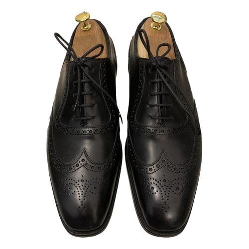 Pre-owned Ralph Lauren Leather Lace Ups In Black