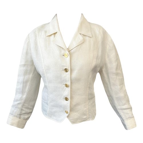 Pre-owned Chanel Linen Jacket In White