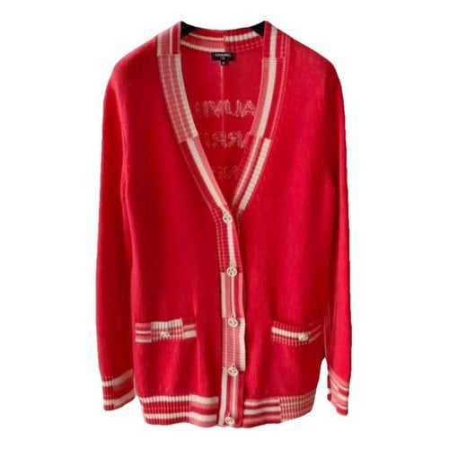 Pre-owned Chanel Cashmere Cardigan In Red