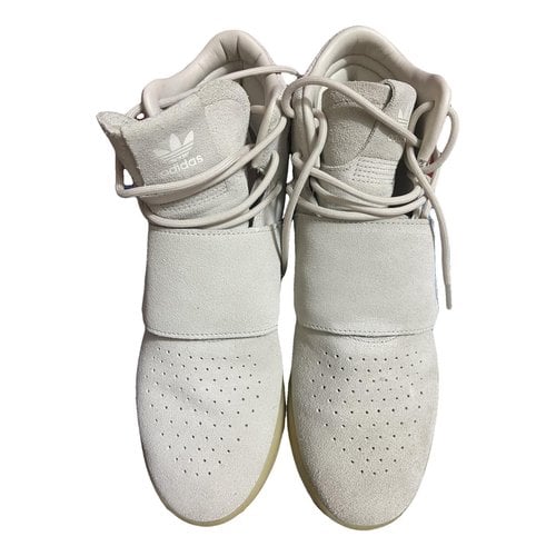 Pre-owned Adidas Originals Tubular High Trainers In Beige