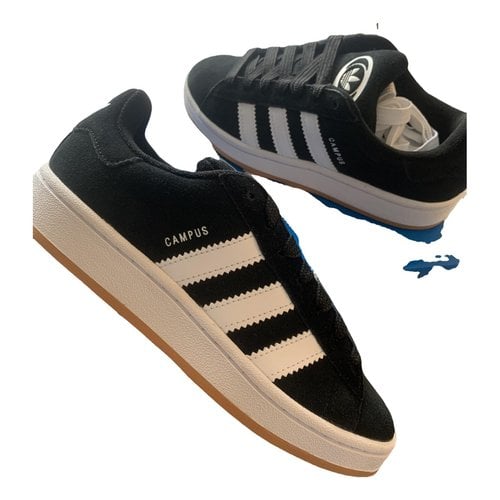 Pre-owned Adidas Originals Leather Trainers In Black