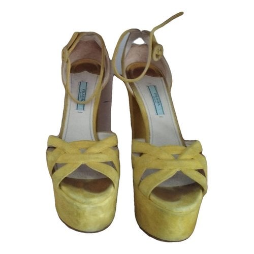 Pre-owned Prada Sandals In Yellow