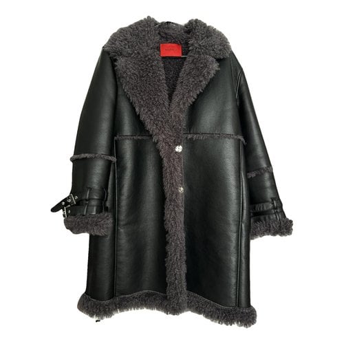 Pre-owned Max & Co Faux Fur Coat In Black