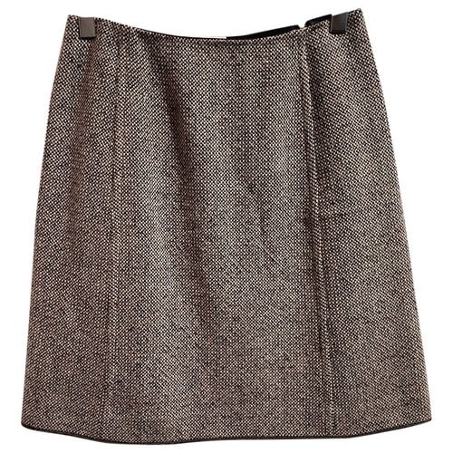 Pre-owned Miu Miu Wool Mini Skirt In Burgundy