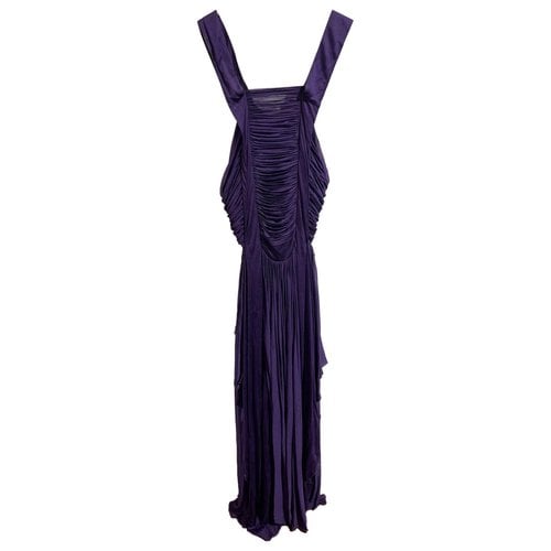 Pre-owned Saint Laurent Silk Maxi Dress In Purple