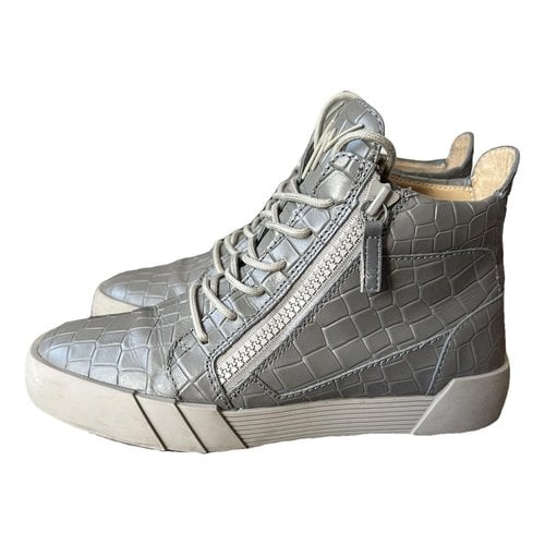 Pre-owned Giuseppe Zanotti Leather High Trainers In Grey