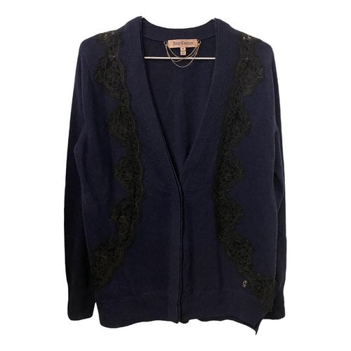 Pre-owned Juicy Couture Wool Cardigan In Navy