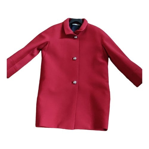 Pre-owned Balenciaga Wool Coat In Red