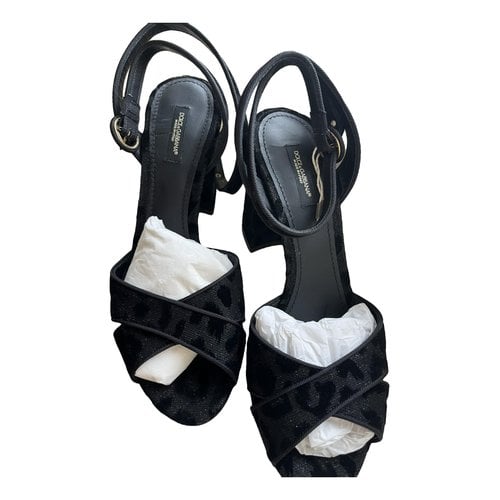 Pre-owned Dolce & Gabbana Velvet Heels In Anthracite