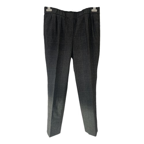 Pre-owned Brunello Cucinelli Wool Straight Pants In Grey