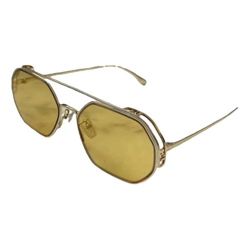 Pre-owned Fendi Aviator Sunglasses In Gold