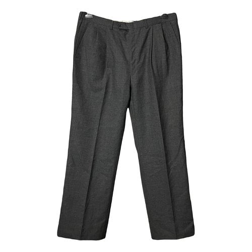 Pre-owned Dior Wool Trousers In Grey