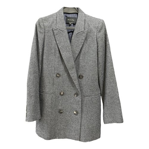 Pre-owned Massimo Dutti Wool Blazer In Grey