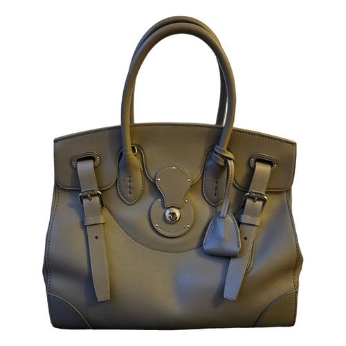 Pre-owned Ralph Lauren Ricky Leather Handbag In Grey