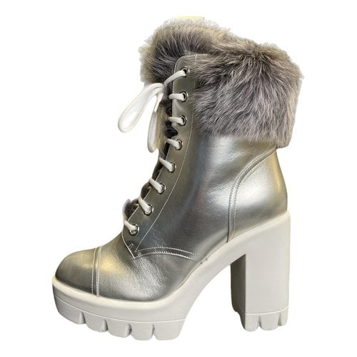 Pre-owned Giuseppe Zanotti Leather Snow Boots In Silver