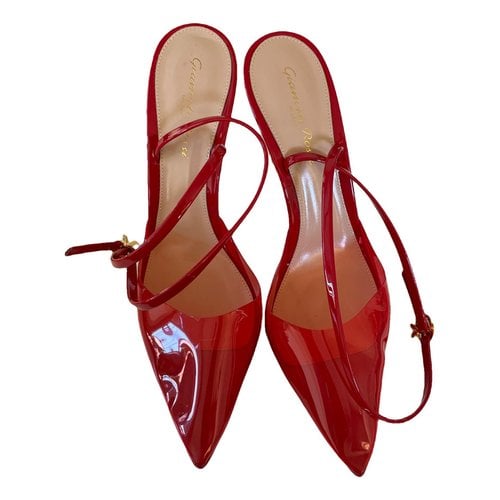 Pre-owned Gianvito Rossi Plexi Leather Heels In Red