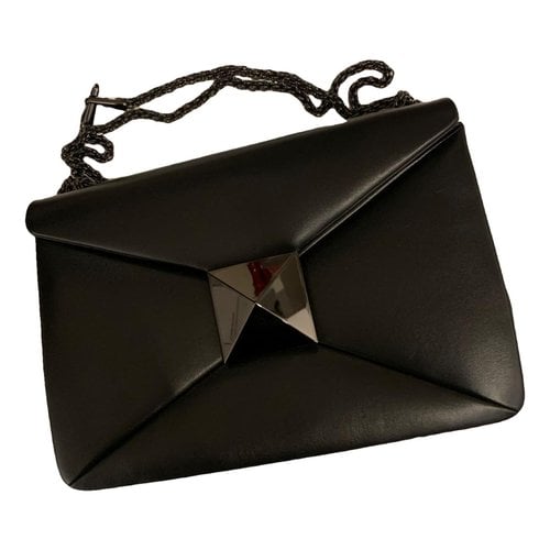 Pre-owned Valentino Garavani Roman Stud Leather Handbag In Black