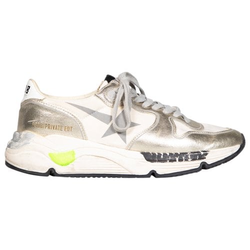 Pre-owned Golden Goose Running Cloth Trainers In Metallic