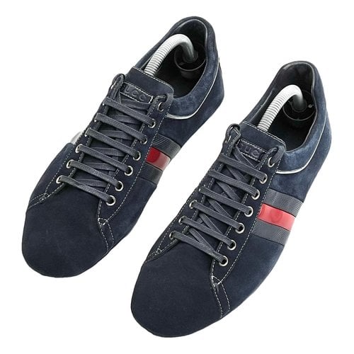 Pre-owned Gucci Low Trainers In Navy