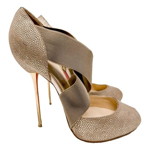 Pre-owned Christian Louboutin Leather Heels In Gold