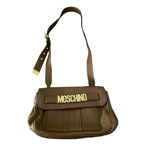 Pre-owned Moschino Leather Crossbody Bag In Brown