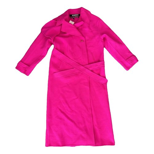 Pre-owned Jacquemus Wool Trench Coat In Pink