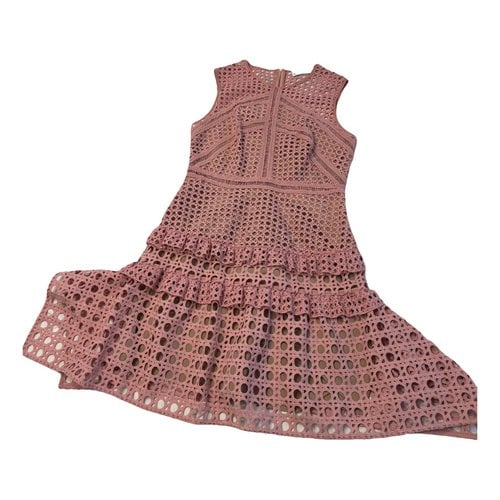 Pre-owned Self-portrait Lace Mini Dress In Pink