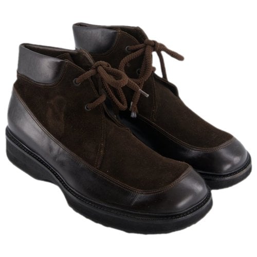 Pre-owned Emporio Armani Leather Boots In Brown