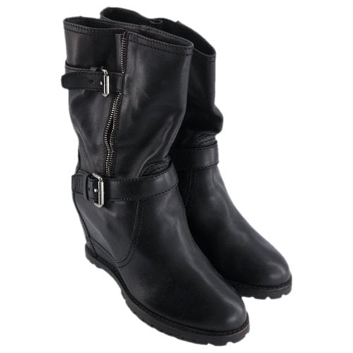 Pre-owned Carshoe Leather Boots In Black