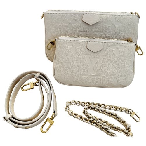 Pre-owned Louis Vuitton Multi Pochette Accessoires Leather Crossbody Bag In White