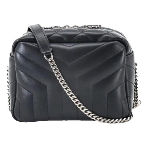 Pre-owned Saint Laurent Loulou Leather Crossbody Bag In Black