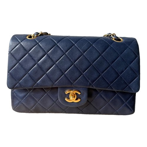 Pre-owned Chanel Timeless/classique Leather Crossbody Bag In Navy