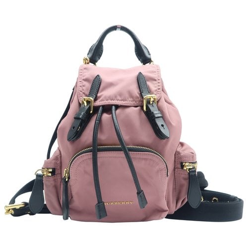 Pre-owned Burberry Cloth Backpack In Pink