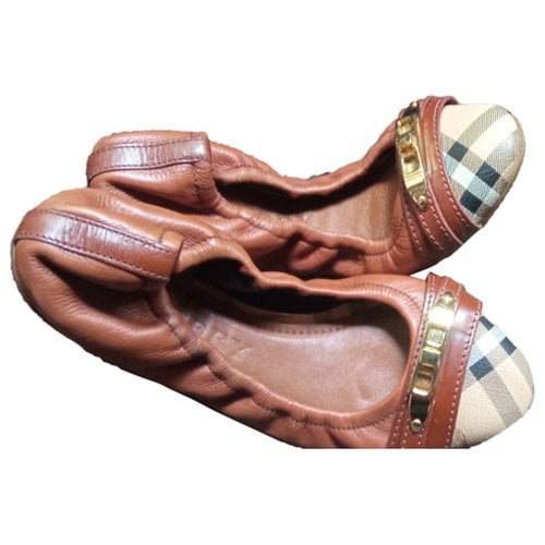 Pre-owned Burberry Leather Ballet Flats In Multicolour