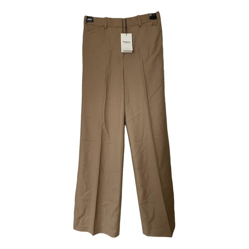 Pre-owned Theory Wool Large Pants In Beige