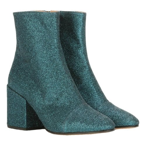 Pre-owned Dries Van Noten Leather Ankle Boots In Green