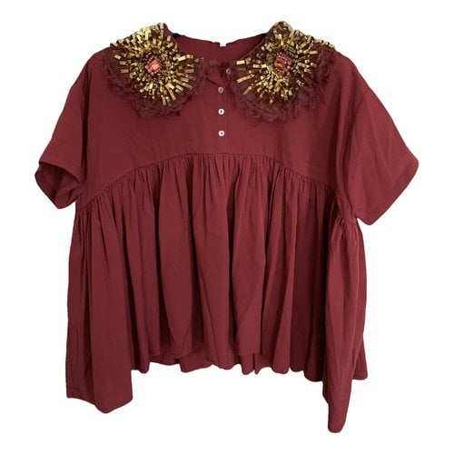 Pre-owned Manoush Silk Tunic In Burgundy