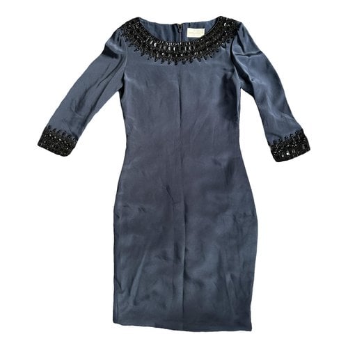 Pre-owned Marchesa Silk Mid-length Dress In Blue