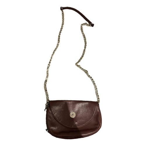 Pre-owned Marella Leather Crossbody Bag In Burgundy
