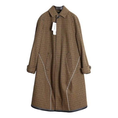 Pre-owned Balenciaga Wool Coat In Brown