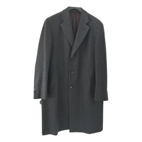 Pre-owned Pal Zileri Wool Coat In Grey