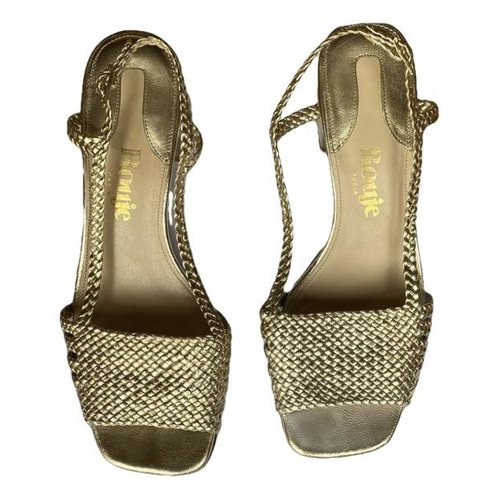 Pre-owned Rouje Bianca Leather Sandal In Gold