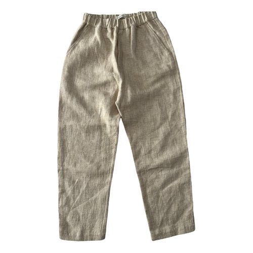 Pre-owned Masscob Linen Large Pants In Beige
