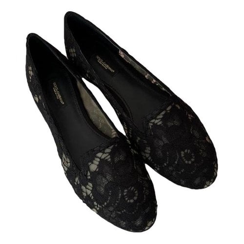 Pre-owned Dolce & Gabbana Cloth Ballet Flats In Black