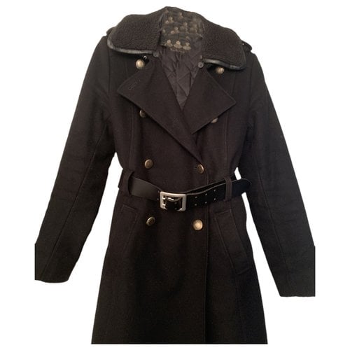 Pre-owned Barbour Cashmere Trench Coat In Black