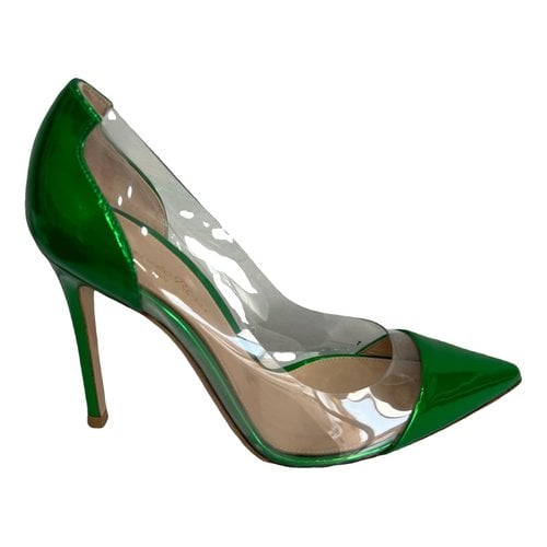 Pre-owned Gianvito Rossi Plexi Leather Heels In Green