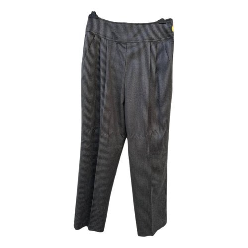 Pre-owned Gucci Wool Large Pants In Grey