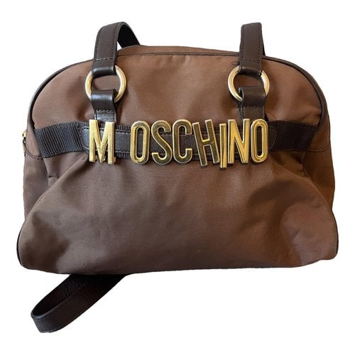 Pre-owned Moschino Cloth Handbag In Brown