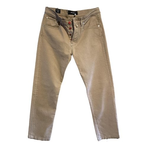 Pre-owned Kiton Straight Jeans In Camel