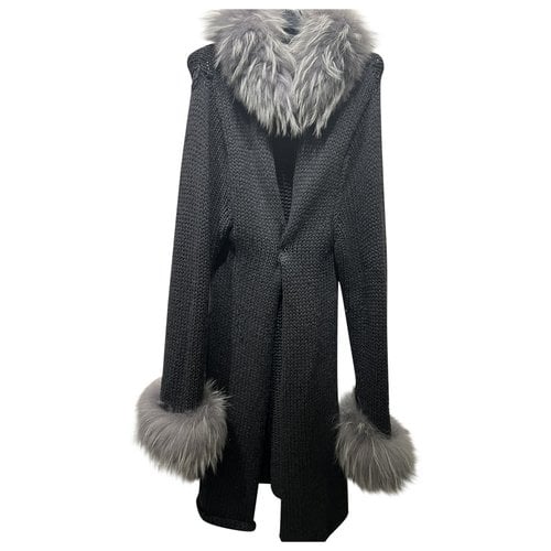 Pre-owned Fisico Cashmere Coat In Anthracite